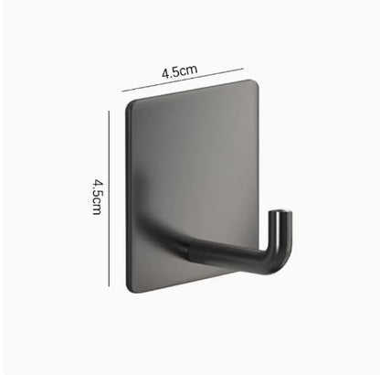 4-Piece Adhesive Towel Hook Set Waterproof Adhesive Bathroom, Kitchen, and Home Towel Rack Stainless Steel Self-Adhesive Hooks - color: Black