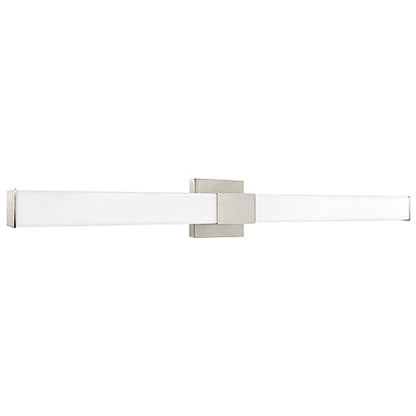 LUXRITE LED Bathroom Vanity Light Fixtures Square 48 Inch Brushed Nickel 5 CCT 2700K-5000K Selectable Over Mirror Vanity Lights Modern Wall Light Bar 38W 2800 Lumens CRI 90 Dimmable Damp Rated ETL