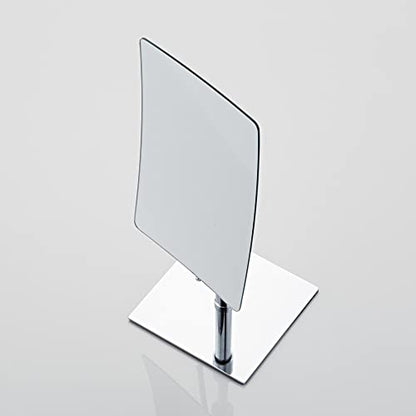 Table Standing Rectangular Vanity Makeup Mirror with 3X Magnification, Made of 304 Stainless Steel, for Hotel Bathroom Polished Chrome - color: Chrome