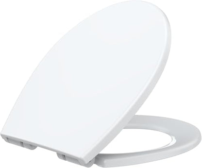 Round Soft Close Short Toilet Seat with Magnetic Non-Slip Hinge, Quick-Release Function, American Standard Fit, White - color: white-02, size: Round