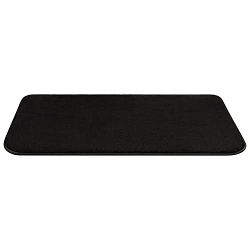 American Soft Linen 21x32 Fluffy Foamed Slip Reducer Bath Rug, Machine Washable Area Bath Mat Rugs for Bathroom, Black - color: Black, style: 21x32" Fluffy Foamed Bath Mat