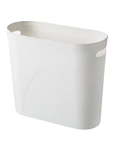 Bathroom Small Trash Can, 3 Gallon Slim Plastic, White - color: White