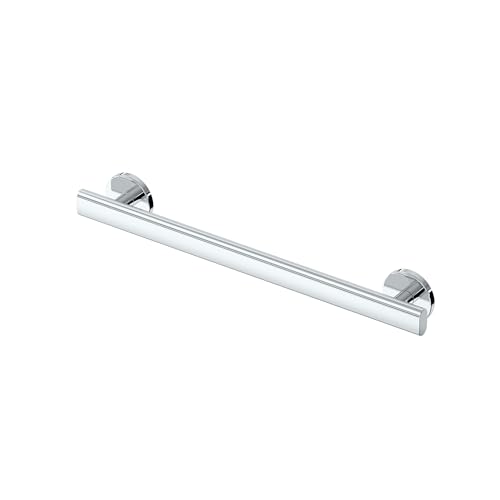 Gatco 671C Nouveau ADA Compliant 18-Inch Grab Bar, Chrome Wall Mounted Stainless Steel Bathroom Safety Grab Bar, Heavy-Duty Shower & Bathtub Support Handle for Elderly & Handicap Assistance - color: Chrome, size: 18 Inch