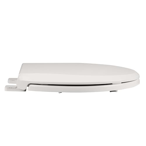 17" Round Quiet Close Toilet Seat, Biscuit Color Polypropylene with Never-Loosen Durable Design, Easy Installation and Maintenance