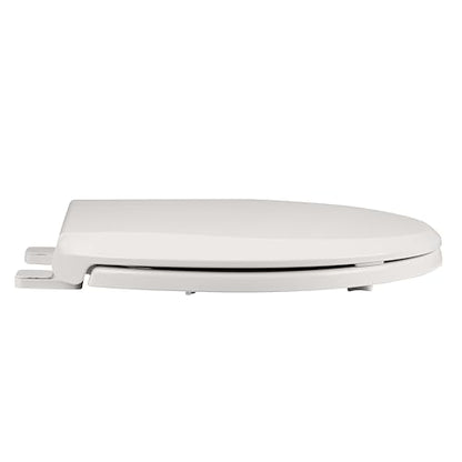 17" Round Quiet Close Toilet Seat, Biscuit Color Polypropylene with Never-Loosen Durable Design, Easy Installation and Maintenance
