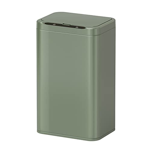 ELPHECO Stainless Steel Office Trash Can 6.6 Gallon Motion Sensor Green | Automatic Garbage Bin Rectangular Touch Free Waste Bin for Hotel and Living Room, Avocado Green, 2AA - color: Avocado Green