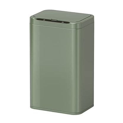 ELPHECO Stainless Steel Office Trash Can 6.6 Gallon Motion Sensor Green | Automatic Garbage Bin Rectangular Touch Free Waste Bin for Hotel and Living Room, Avocado Green, 2AA - color: Avocado Green