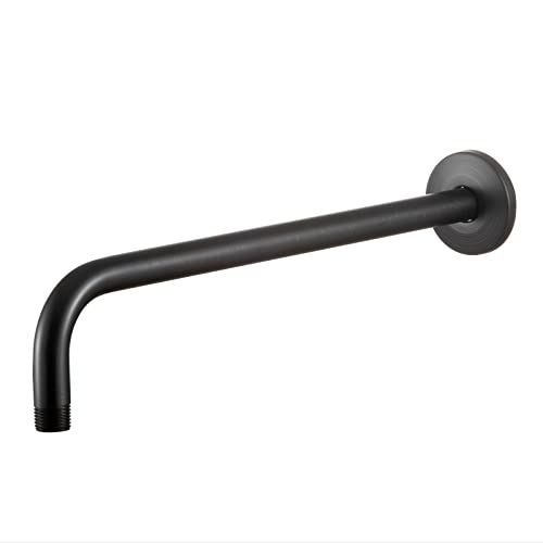 OFFO Shower Arm with Flange, 16 in Oil Rubbed Bronze Wall Mount Replacement Angle Shower Head Arm Wall-Mounted For Fixed Shower Head & Handheld Showerhead - color: Oil Rubbed Bronze, style: 16 in
