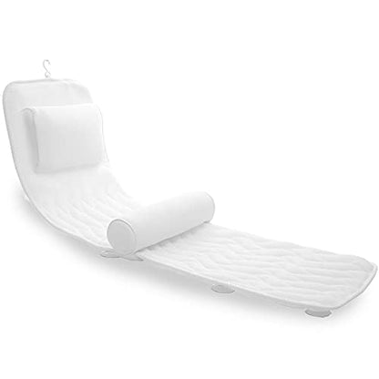 AEROiVi Full Body Bath Pillow with Lumbar Pillow Bathtub Cushion with 14 Suction Cups 3D Air Mesh Fit Any Tub Luxury Bathroom Accessories | Relaxing Soft Bathtub Cushion with laundry bag 3D Air Mesh Fit Any Tub Bathroom Accessories Washable Quick-Dry - si