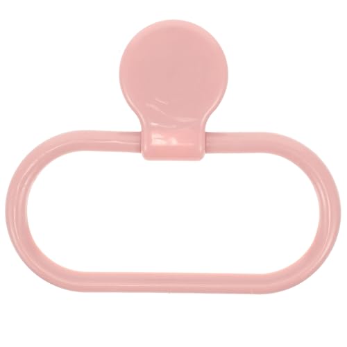 GALPADA Self-Adhesive No Drilling Towel Holder Ring for Bathroom Kitchen Abs Wall-Mounted Hand Towel Rack Easy Peel and Stick Installation Pink Design and More