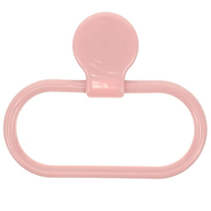 GALPADA Self-Adhesive No Drilling Towel Holder Ring for Bathroom Kitchen Abs Wall-Mounted Hand Towel Rack Easy Peel and Stick Installation Pink Design and More