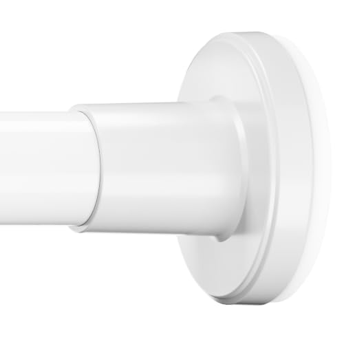 HYSEYY Heavy Duty Shower Curtain Rod,26-80inch Adjustable Tension Rod White | No Drilling Shower Rods for Bathroom, 1" Diameter Spring Tension Curtain Rod, Non Slip Rust Proof Curtain Rod for bathtubs - color: White