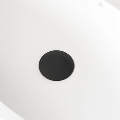 Vigo Bathroom Sink Pop Up Drain Without Overflow, Matte Black Drain Stopper with ClogFree QuickDrain Technology & Matching Mounting Ring - color: Matte Black