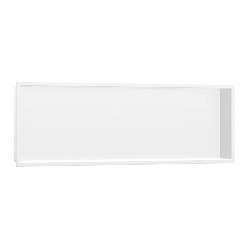 hansgrohe XtraStoris Original Recessed Wall Niche with Integrated Frame 12"x 36"x 4" in Matte White, 56067700 - color: Matte White, size: 12"x 36"x 4"