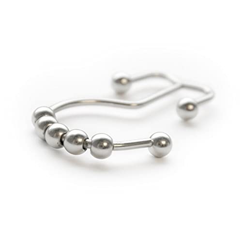 Double Shower Curtain Hooks - Set of 12 Metal Shower Curtain Rings - Double Glide Shower Hooks for Bathroom Curtain (Matte Nickel) - color: Matte Nickel