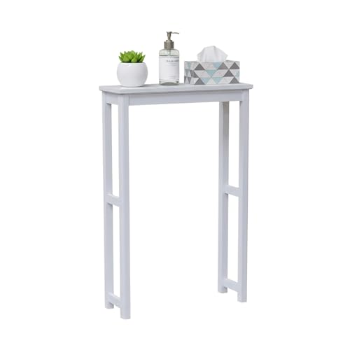 Dorset Over-the-Toilet Storage Shelf – 27" W x 37" H Space Saver Rack with Single Open Shelf for Towels & Toiletries – Minimalist Modern Design & Easy Assembly Bathroom Organizer by Alaterre Furniture | 27”W x 37”H White Space Saver Rack with Single Open