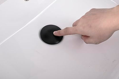 AVSIILE Matte Black Bathroom Sink Drain Without Overflow Vessel Sink Lavatory Vanity Pop Up Drain Stopper, All Metal Rustproof Brass and 304 Stainless Steel - color: Matte Black, style: Non-overflow