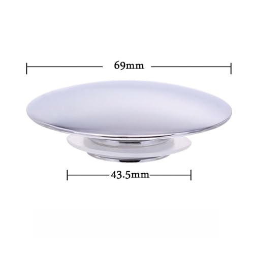 Cabilock Universal Bathtub Drain Stopper | 69mm Brass Pop Up Tub Stopper and Sink Plug Replacement | Bathroom Basin Water Catch Cover with Hair Strainer Filter, Easy to Install and Clean