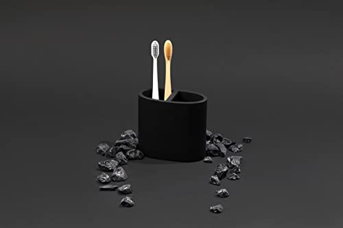 Matte Black Toothbrush Holder for Vanity Countertops, Small Toothbrush Holder - Matte Black Collection - color: Toothbrush Holder
