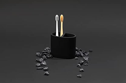Matte Black Toothbrush Holder for Vanity Countertops, Small Toothbrush Holder - Matte Black Collection - color: Toothbrush Holder