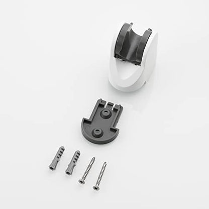 White Shower Bracket Wall Mount Plastic Shower Head Holder for Hand Held, ST01W - style: White