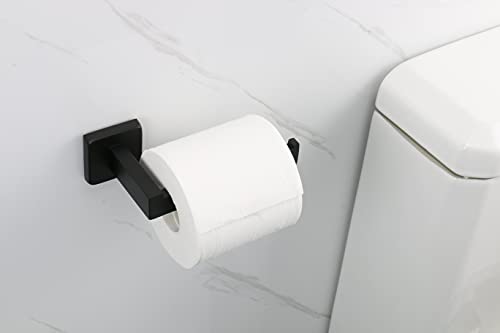 TocTen Toilet Paper Holder-Bathroom Tissue Holder Fit Big Roll Paper, Made of Thicken SUS 304 Stainless Steel, Square Paper Roll Holder Wall Mount Suitable for Bathroom, Kitchen, Office (Black, 6.5) - color: Black-square
