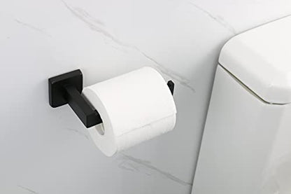 TocTen Toilet Paper Holder-Bathroom Tissue Holder Fit Big Roll Paper, Made of Thicken SUS 304 Stainless Steel, Square Paper Roll Holder Wall Mount Suitable for Bathroom, Kitchen, Office (Black, 6.5) - color: Black-square