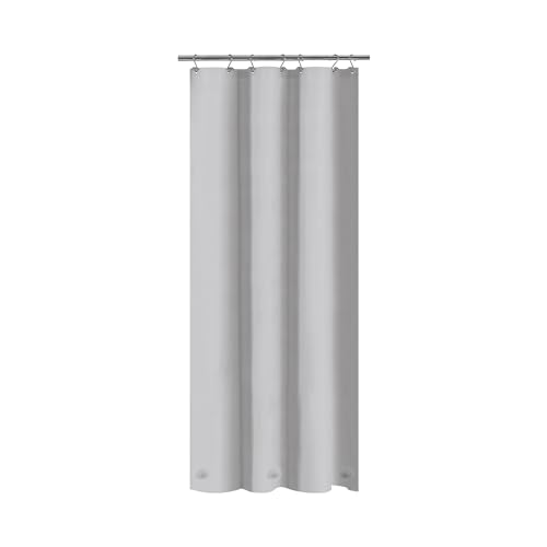Barossa Design Silver Gray Stall Shower Curtain Liner with 3 Magnets 36x72 | Waterproof PEVA, PVC Free, Metal Grommets, Lightweight Plastic Shower Liner 36 x 72 Inches for Narrow Small Bathroom Stall - color: Gray Silver, size: 36"W x 72"L (Pack of 1)