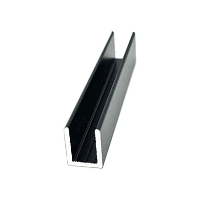 Brixwell SDCD38BL-CCP4 Black 3/8" Fixed Panel Shower Door Deep U-Channel 4 inch Sample - color: Black, size: 4 Inch - Sample