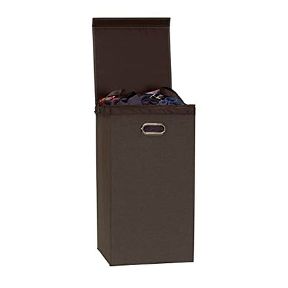 Household Essentials Laundry Hamper with Lid, Removable Mesh Liner, and Magnetic Closure, Gray - color: Cobblestone, style: Single