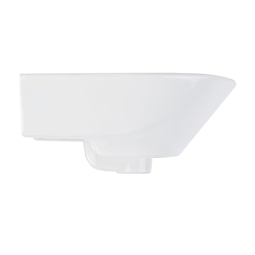 Signature Hardware 953880-1 Lanken 17" Porcelain Wall-Mounted Bathroom Sink with Overflow and Single Faucet Hole