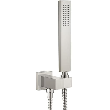 Heyalan Hand-held Shower Head Set-SUS304 Handheld Shower, Brushed Nickel | SUS304 stainless steel wand, straight-style design, single rain spray, 59-inch long hose and standard 1/2-inch connection - color: Brushed Nickel, style: Straight Style