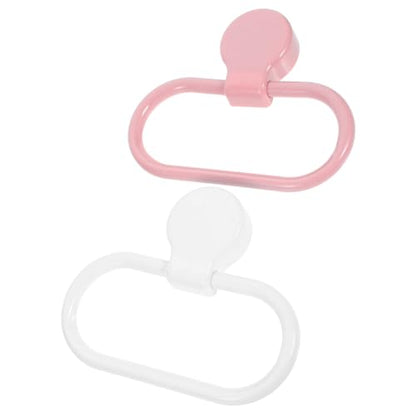 2Pcs Self Adhesive Towel Ring Elegant Plastic Hand Towel Holders for Kitchen and Bathroom No Drill Installation Space Saving Design Versatile Towel Hanger for Easy Use