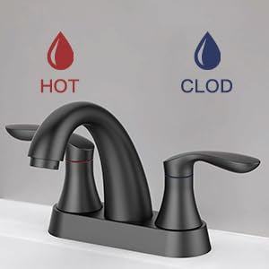 Bathroom Faucet, 4 Inch Bathroom Faucets for Sink 3 Hole, Centerset Bathroom Sink Faucet with Pop Up Drain and cUPC Lead-Free Hose(Matte Black) - color: Black, size: 4 inch 1 pack