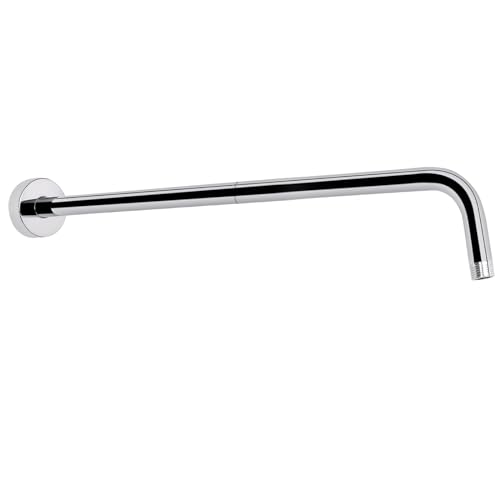 Shower Arm with Flange and Teflon Tape, Wall Mounted Shower Pipe 304 Stainless Steel Extension Arm for Fixed Shower Head & Handheld (24 Inch, Chrome) - color: Chrome, style: 24 Inch