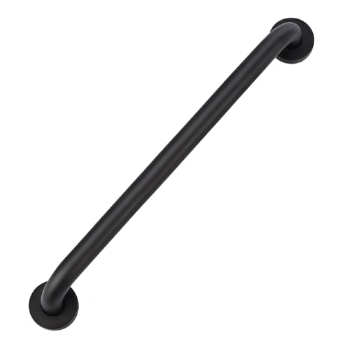 supregear Grab Bars for Wall, Bathroom Shower Handle for Seniors, 1 Inch Diameter 201 Stainless Steel Safety Hand Rail, Wall Mounted Toilet Bathtub Support, Black Finish, 24 Inch - size: 20 Inch