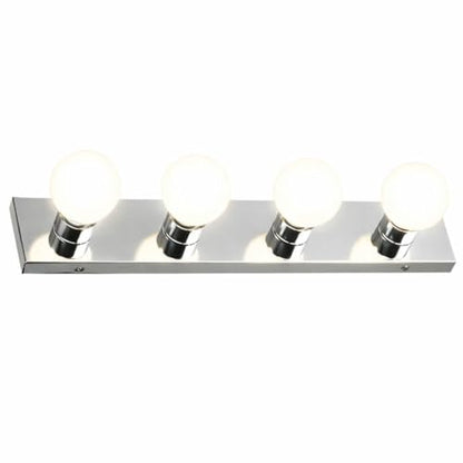 Design House Vanity Lighting, Steel Construction, 4 Vanity Lights, Dimmable, Uses Four 60W Bulbs, Polished Chrome, 24.0 in. W x 4.3 in. H x 2.0 in. D, 500892 - color: Polished Chrome