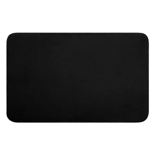American Soft Linen 21x32 Fluffy Foamed Slip Reducer Bath Rug, Machine Washable Area Bath Mat Rugs for Bathroom, Black - color: Black, style: 21x32" Fluffy Foamed Bath Mat