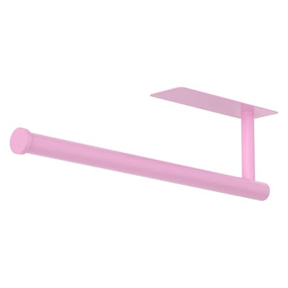 Paper Towel Holder Under Cabinet, Self-Adhesive,No Drilling, Stainless Steel, Wall-Mounted for Kitchen and Bathroom, Easy Install, Durable, Space-Saving, Ideal for Home, RV (Pink, 1 Pack) - color: Pink