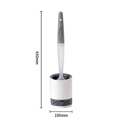 Silicon Toilet Bowl Cleaning Brush Set,Wall Mount Toilet Brush Refillable Toilet Brush Diatom Mud Absorbent Soft Bristled Silicone Toilet Brush