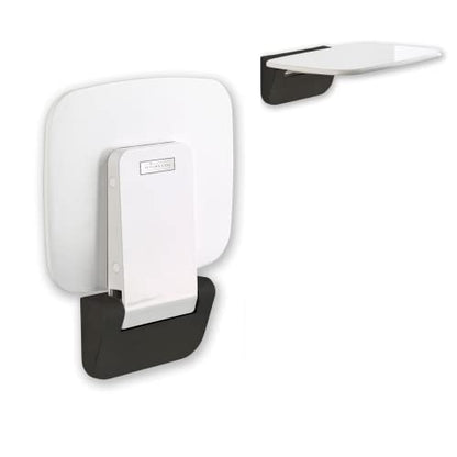 Folding Shower Seat Wall Mounted – Secure Fold Down Shower Bench, 350lbs Capacity, Space-Saving & Easy to Clean, Matte Black - color: Matte Black
