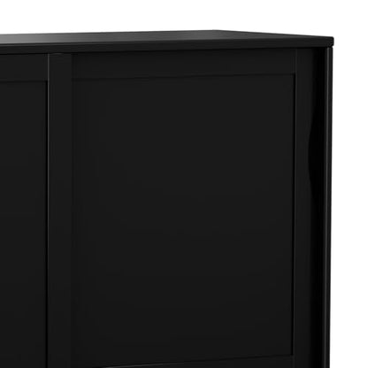 SIMPLIHOME Lev 39" Wide Solid Wood Storage Cabinet in Smoky Brown - color: Black, size: 48 inch