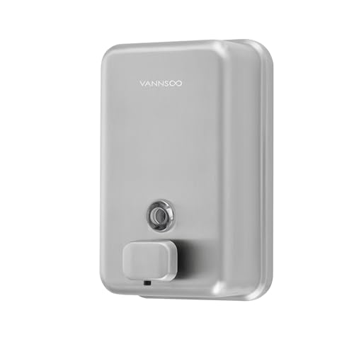 Commercial Soap Dispenser Wall Mount, Stainless Steel, 1 Pack | with Corrosion Proof Lining, Brushed Hand Liquid Sanitizer Dispenser Bathroom