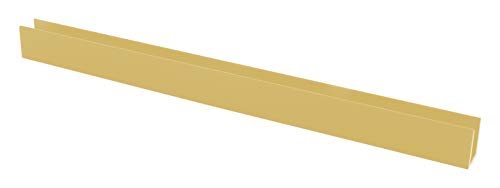 Brixwell SDCD38BGA-CCP4 Brite Gold Anodized 3/8" Fixed Panel Shower Door Deep U-Channel - 4 inch Sample - color: Brite Gold, size: 4 Inch - Sample