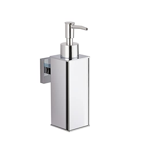 BGL Hand Soap Dispenser Stainless Steel 304 Wall Mount Chrome Soap Dispenser Holder for Bathroom (Chrome, Square) - color: Chrome