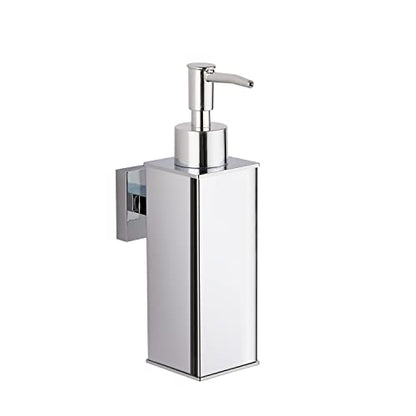 BGL Hand Soap Dispenser Stainless Steel 304 Wall Mount Chrome Soap Dispenser Holder for Bathroom (Chrome, Square) - color: Chrome