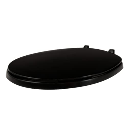 Centoco Round Toilet Seat, Residential, Top Hinge, USA, 200-407, Black | Plastic, Closed Front with Cover, Plastic Hinge, USA - color: Black, size: Round, style: Closed Front