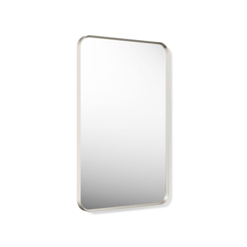 Kohler 26052-BNL Essential Rectangular Bathroom Mirrors, Bathroom Mirrors for Over Sink, 22 in. W x 34 in. H, Brushed Nickel - color: Brushed Nickel, size: 34"L x 22"W, style: Rectangle