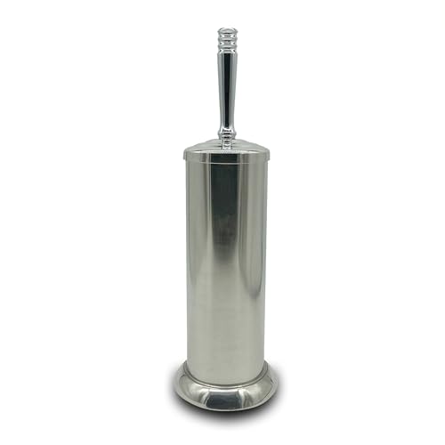 Silver Chrome Toilet Bowl Brush with Holder with Removable lastic Liner, Durable Bathroom Cleaning Tool, Bathroom Cleaner Brush for Efficient Cleaning and Hygiene - color: Chrome(mbb4828)