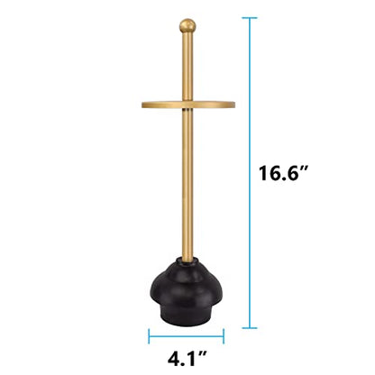 Blue Donuts Toilet Plunger with Holder for Bathroom, Multi Drain Suitable Also for Bathtubs, Quick Dry, Gold - color: Gold